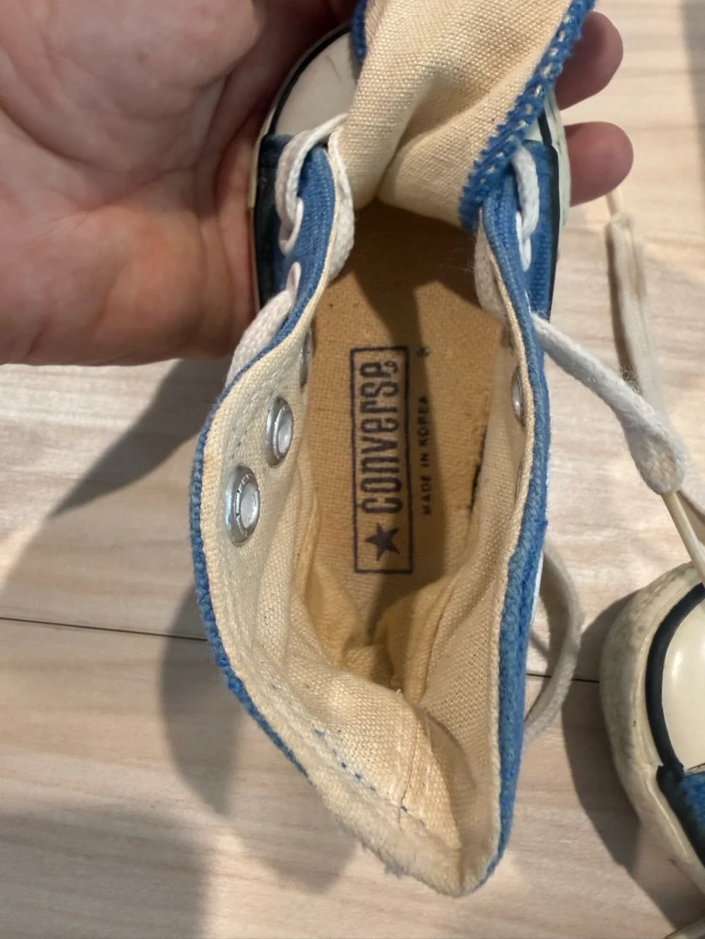 Converse Blue Canvas Kids Lace-Up Sneakers with White Laces